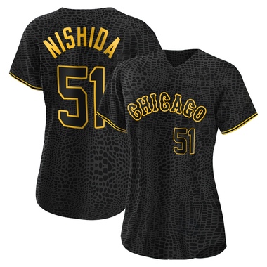 Black Rikuu Nishida Women's Chicago White Sox Snake Skin City Jersey - Authentic Plus Size