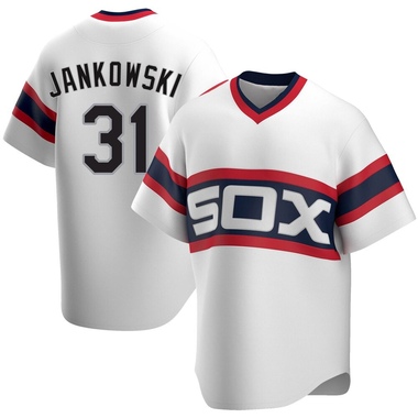 White Travis Jankowski Men's Chicago White Sox Cooperstown Collection Jersey - Replica Big Tall